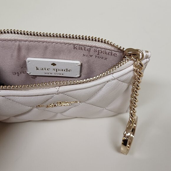 NWOT Kate Spade Quilted Carey in Meringue with matching keychain wallet - Picture 8 of 12